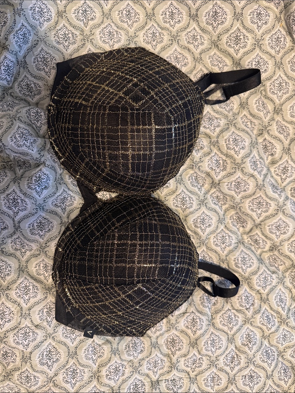 Victoria's Secret Black and Gold Padded Bra